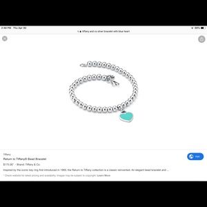 Tiffany & Co. Mini Blue Heart Bead Bracelet